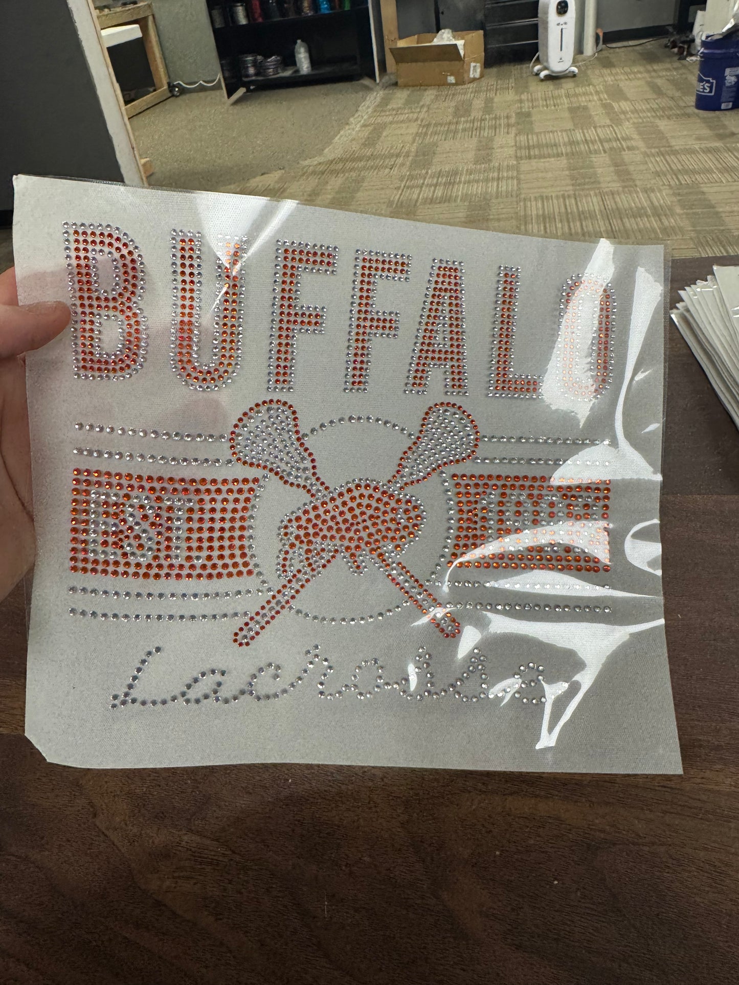 YOUTH Buffalo lacrosse rhinestone