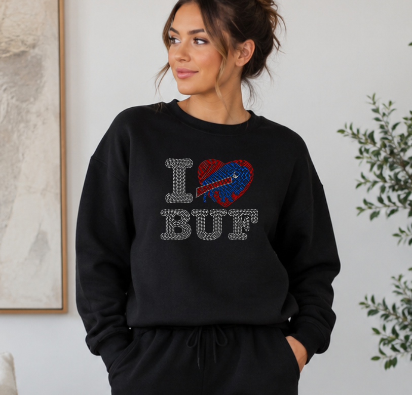 I Love Buf Rhinestone