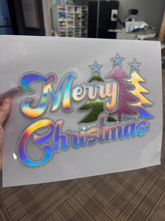 Holographic/ Rhinestone Merry Christmas PRE ORDER