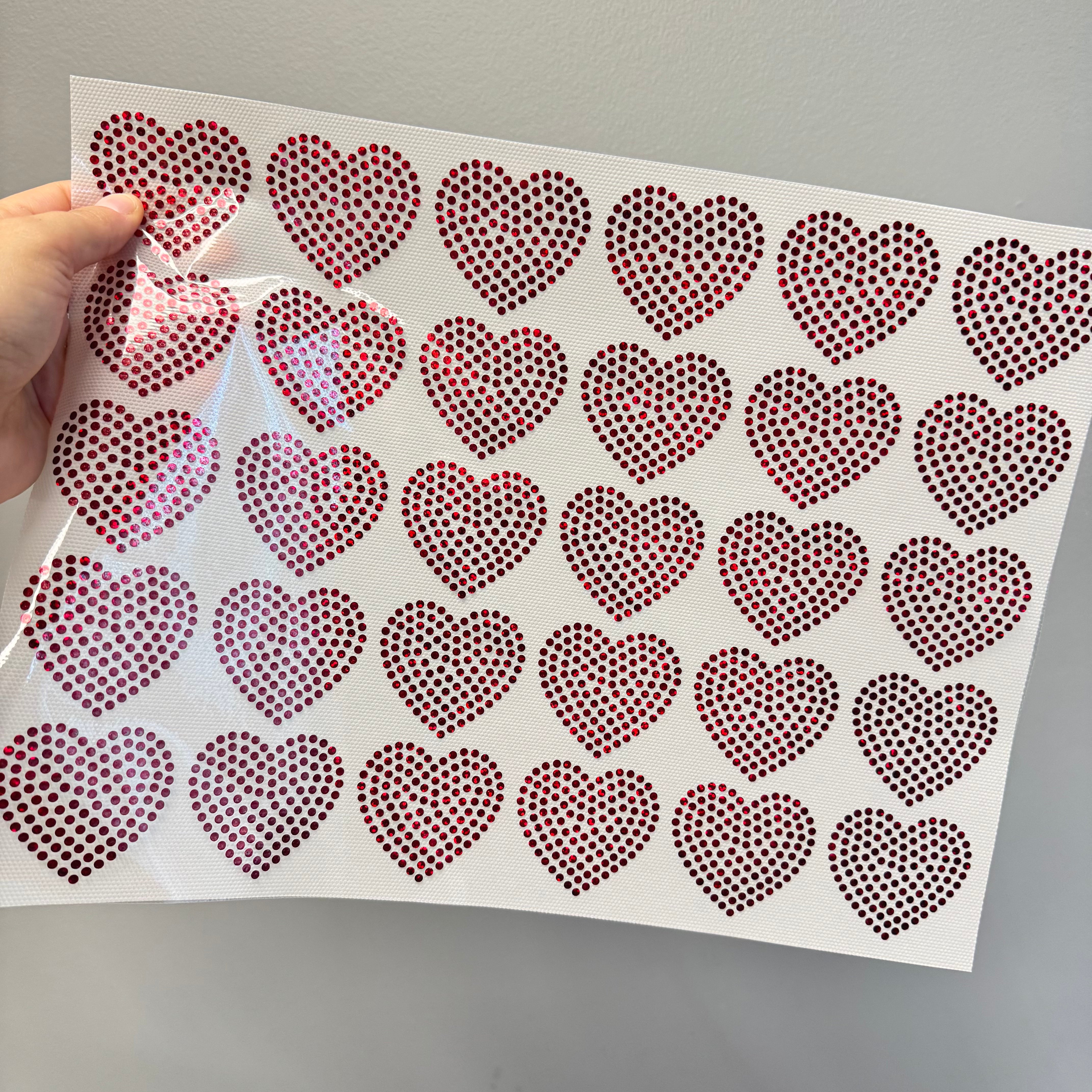 Sheet of Hearts Spangle – Cotton & Copper Transfers
