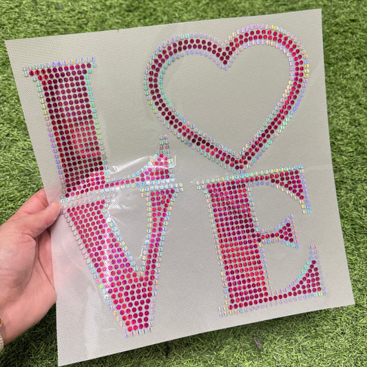 Love Pink Heart Spangle