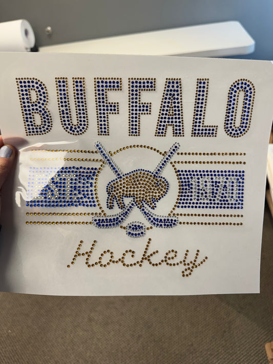 YOUTH Buffalo hockey rhinestone