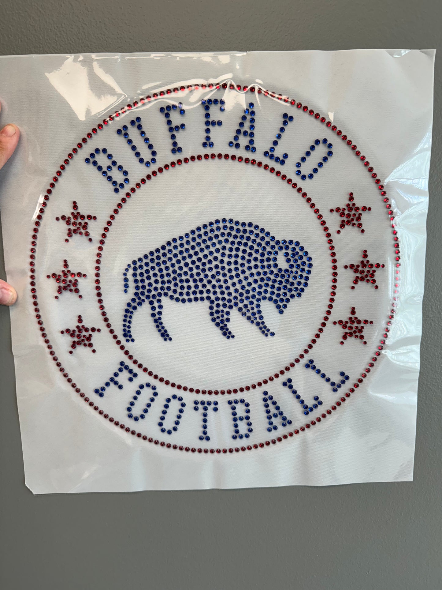 Buffalo Football Circle rhinestone