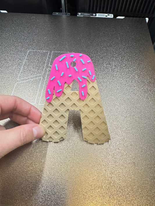 3D Printed Ice Cream Drip Letter