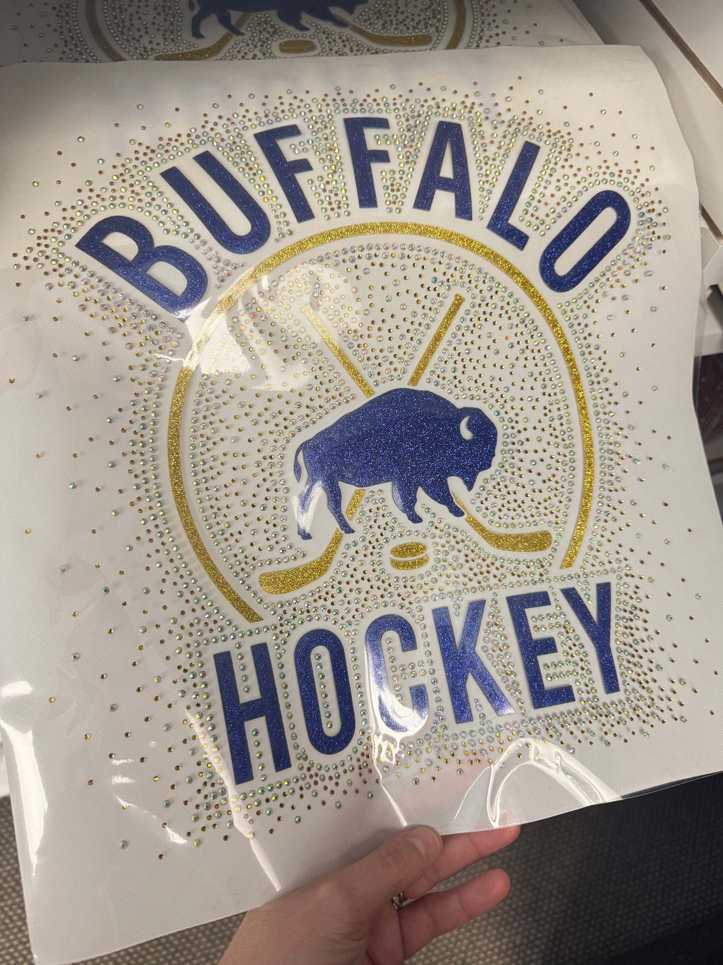 Buffalo Hockey Glitter/ Rhinestone