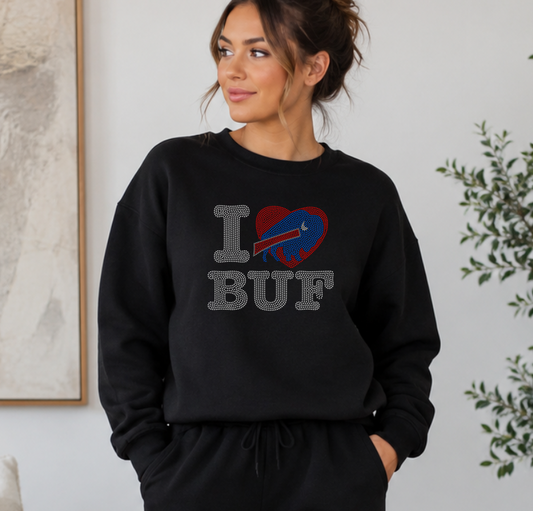 I Love Buf Rhinestone