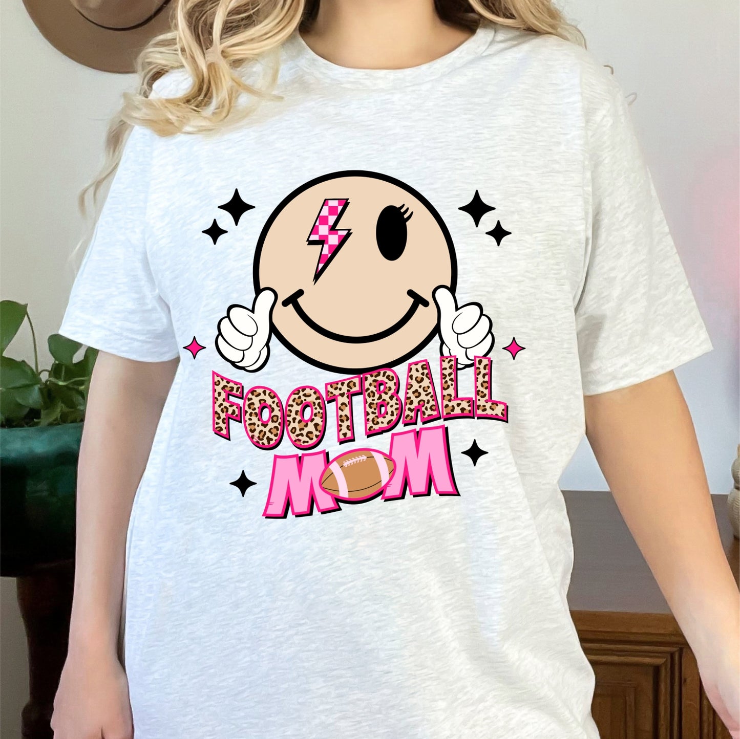 Smiley Football Mom