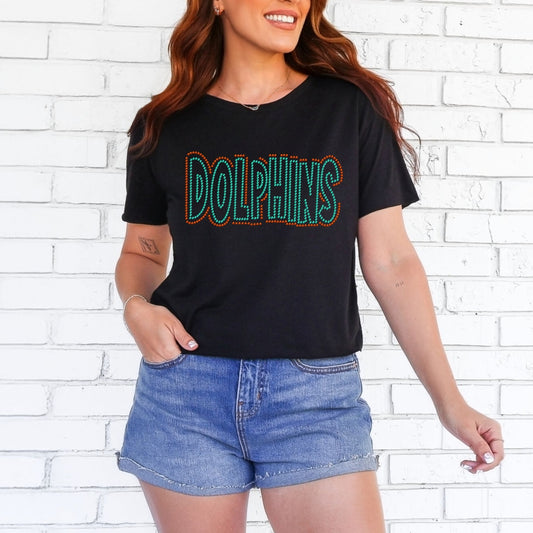 Dolphins Oultine Spangle