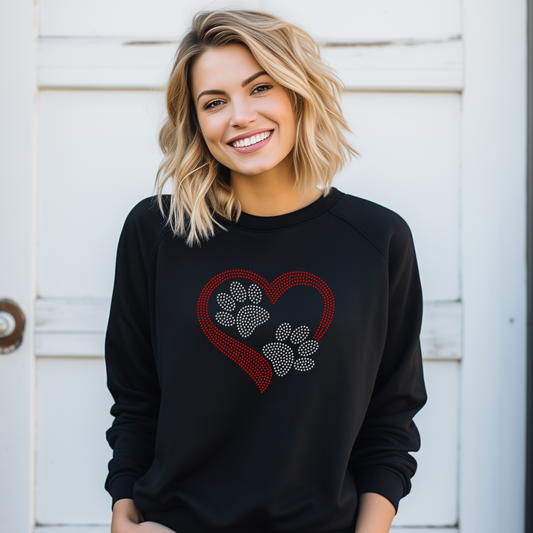 Heart Paw Prints Spangle