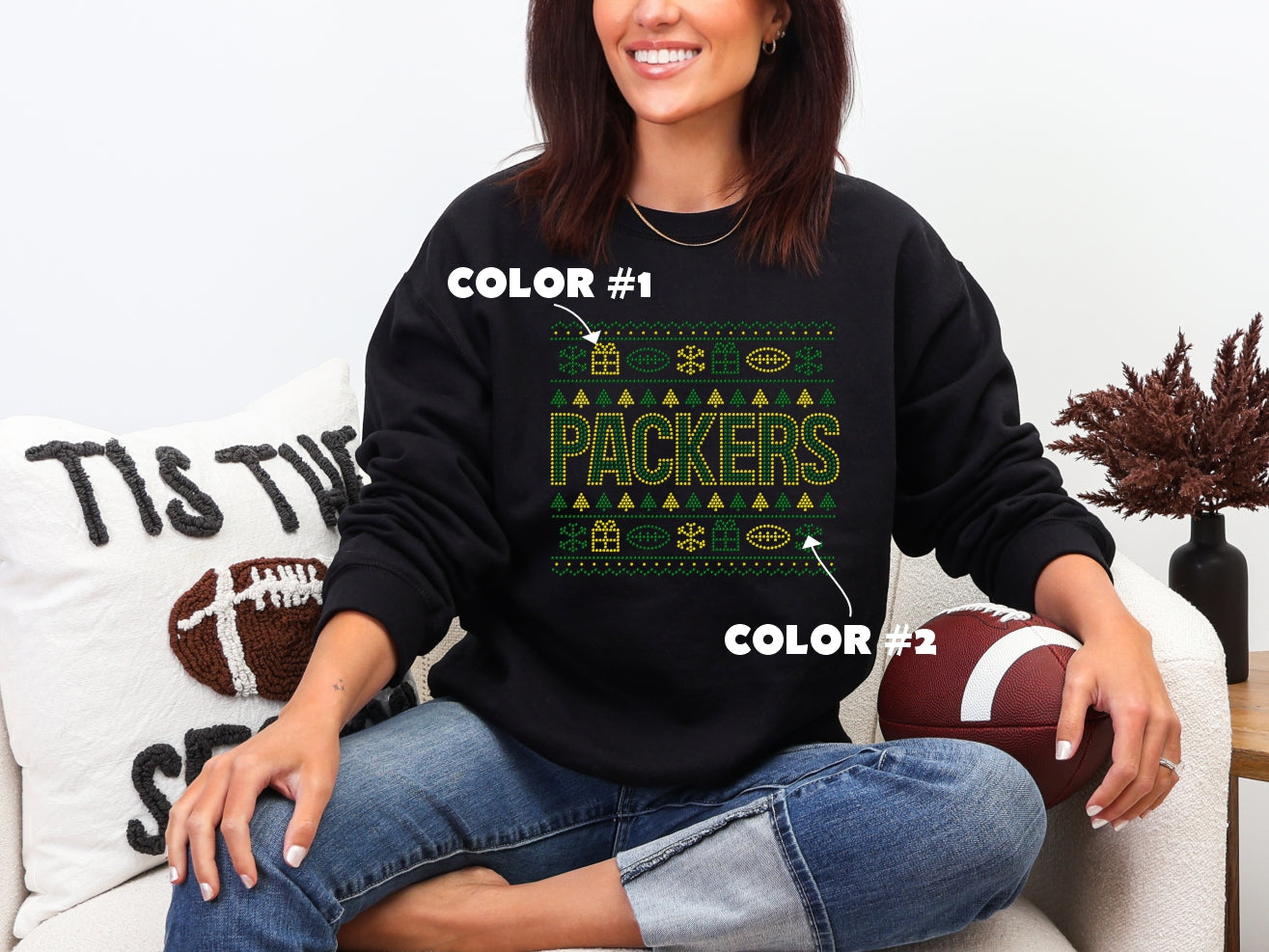 Packers Chrismas Sweater Spangle
